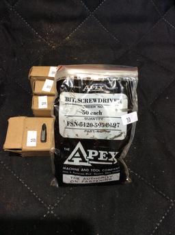 4 boxes Apex Phillips Bits 200 pc. Military Grade