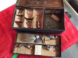 Vintage Tackle Box w/ Fly Assortment