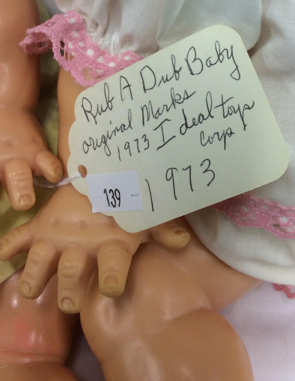 2 1973 Ideal Rub A Dub Baby Dolls, 1976 Mattel Baby Doll