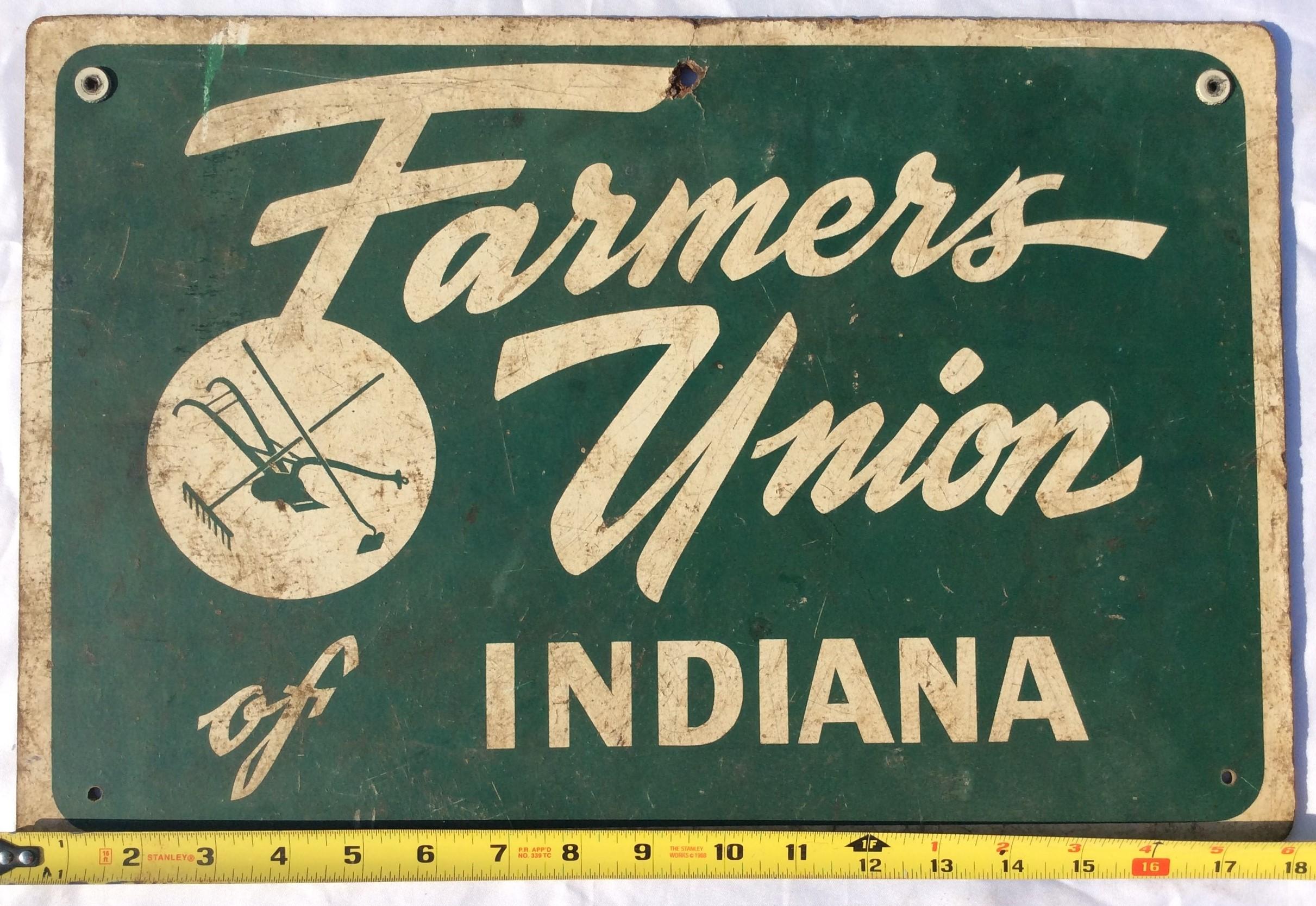 Farmer's Union of Indiana Sign