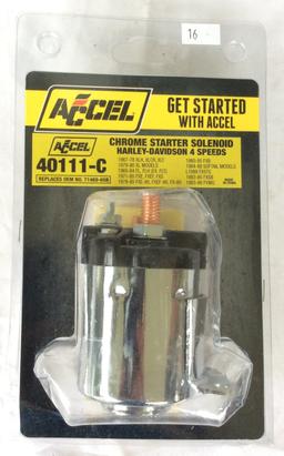 Accel Harley Chrome Starter Solenoid Harley-davidson 4 Speeds P/n 40111-c