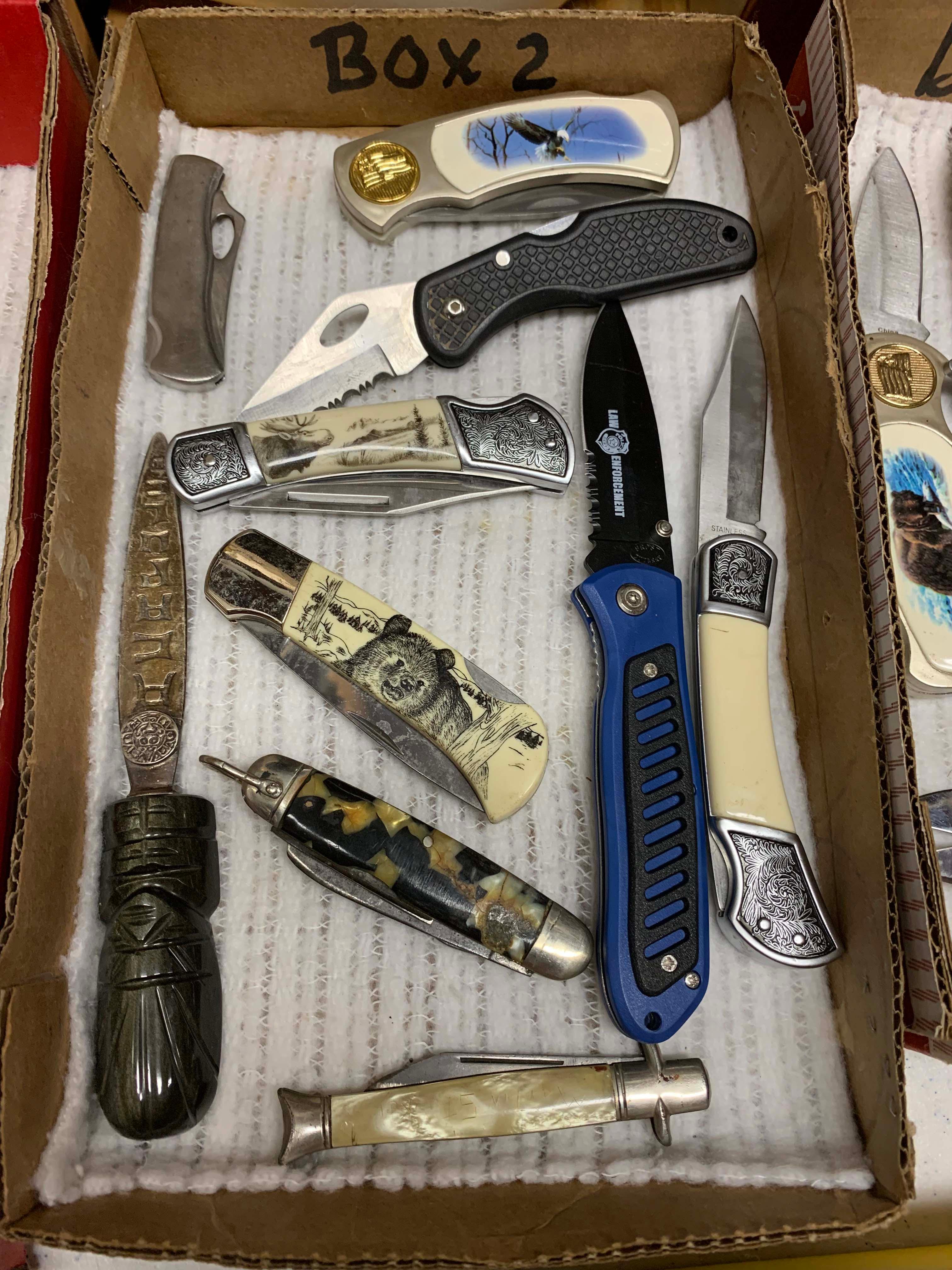 Moose and Wilderness scene Collector's Pocket Knife (Box 2, 3rd in Photo)