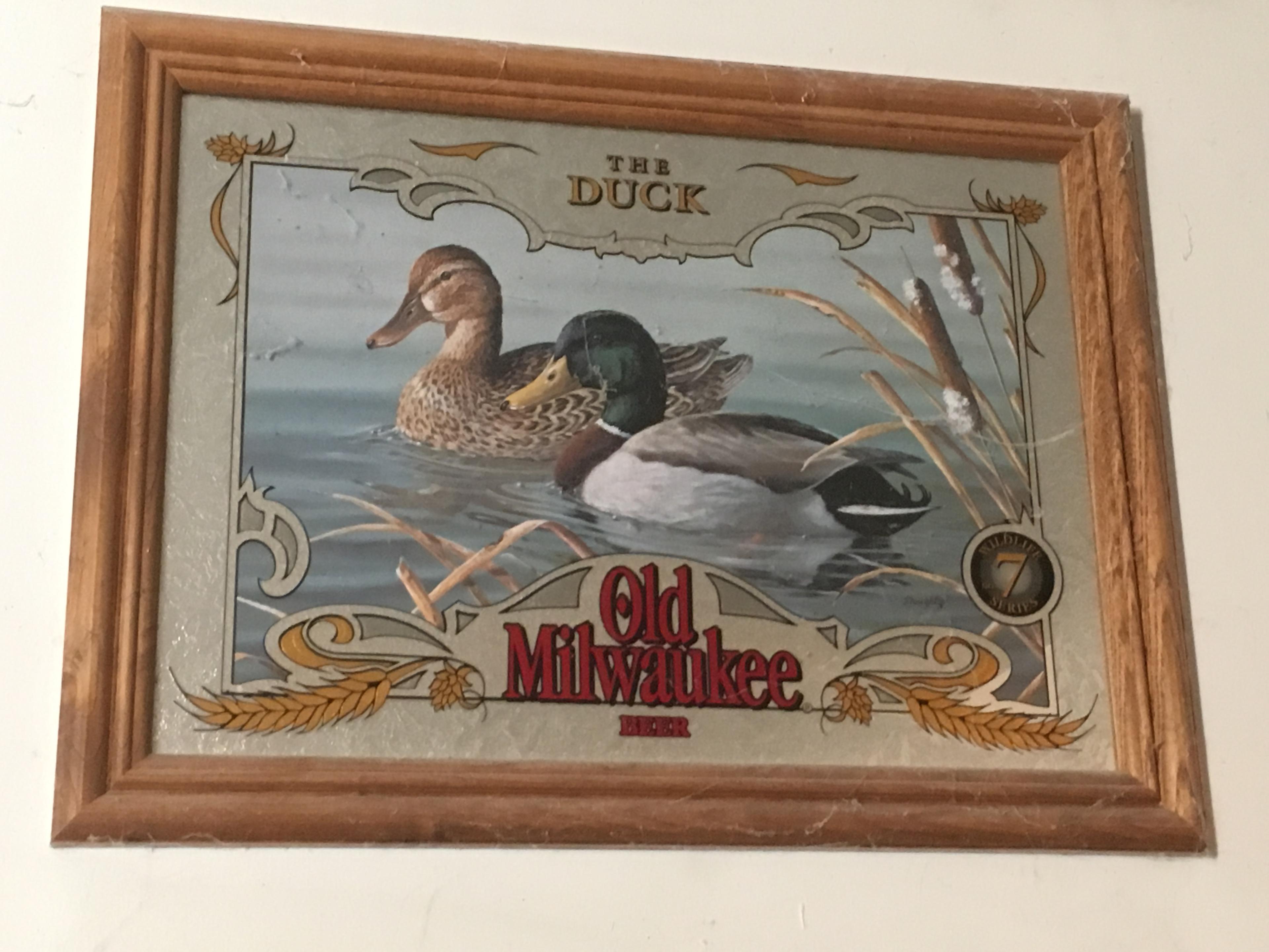 Framed Old Milwaukee Beer Wildlife Advertisement "The Duck"