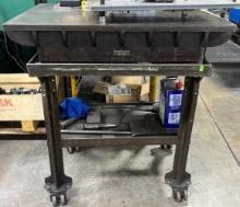 Cast Iron Surface Plate (Challenge Nichy)  w/ Cart (27 X 29 X 33), Tooling Plate w/ Leveling Screw (