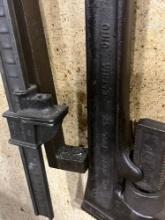 48" pipe wrench, Bar clamps, wrench, pins