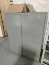 Metal cabinet with wood doors and contents as shown in pictures 36x48x22