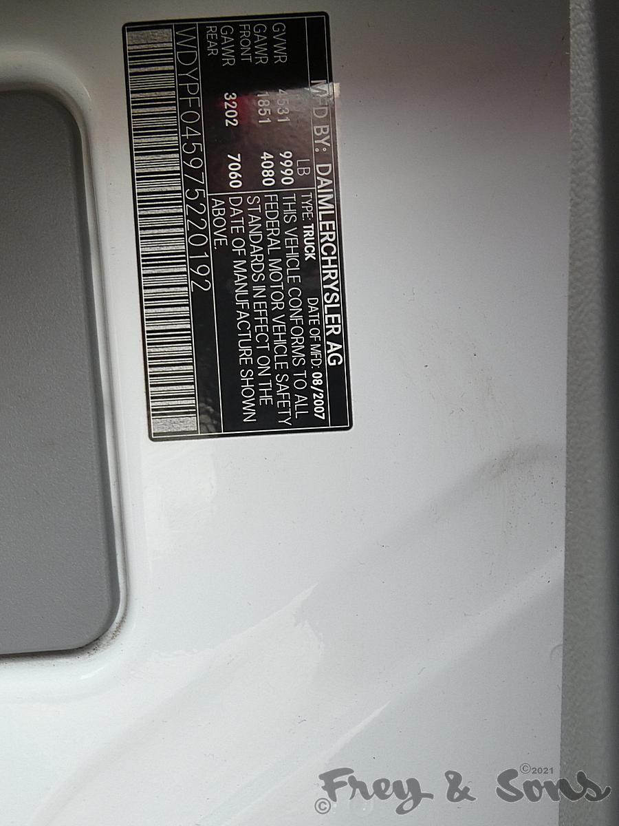 2007 Freightliner Sprinter Van, WDYPF045975220192, R&L Slide Doors, Tool Bo