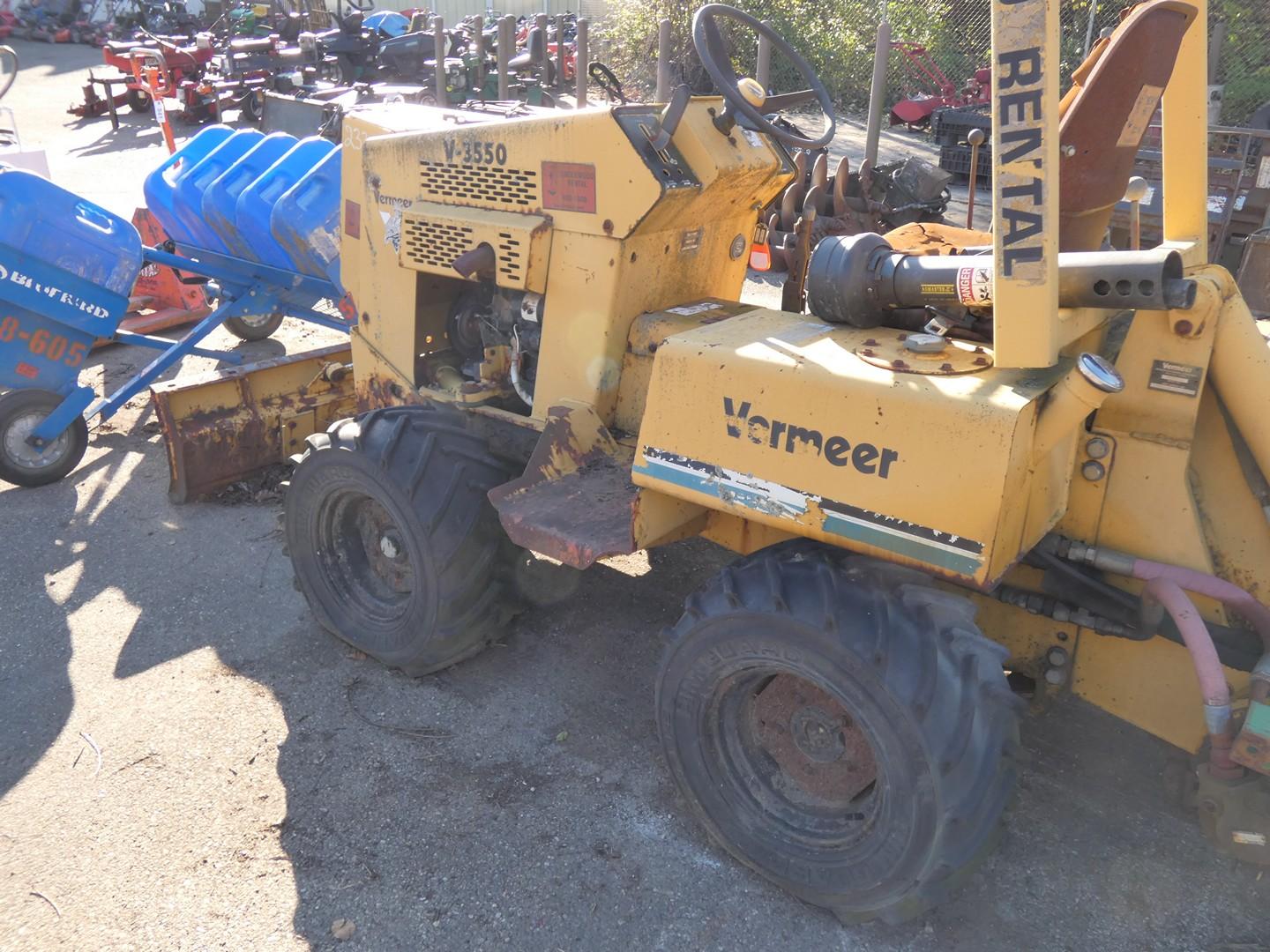 Vermeer V3550 RT Trencher, SN:382, Duetz Diesel (not running), Rear trenche