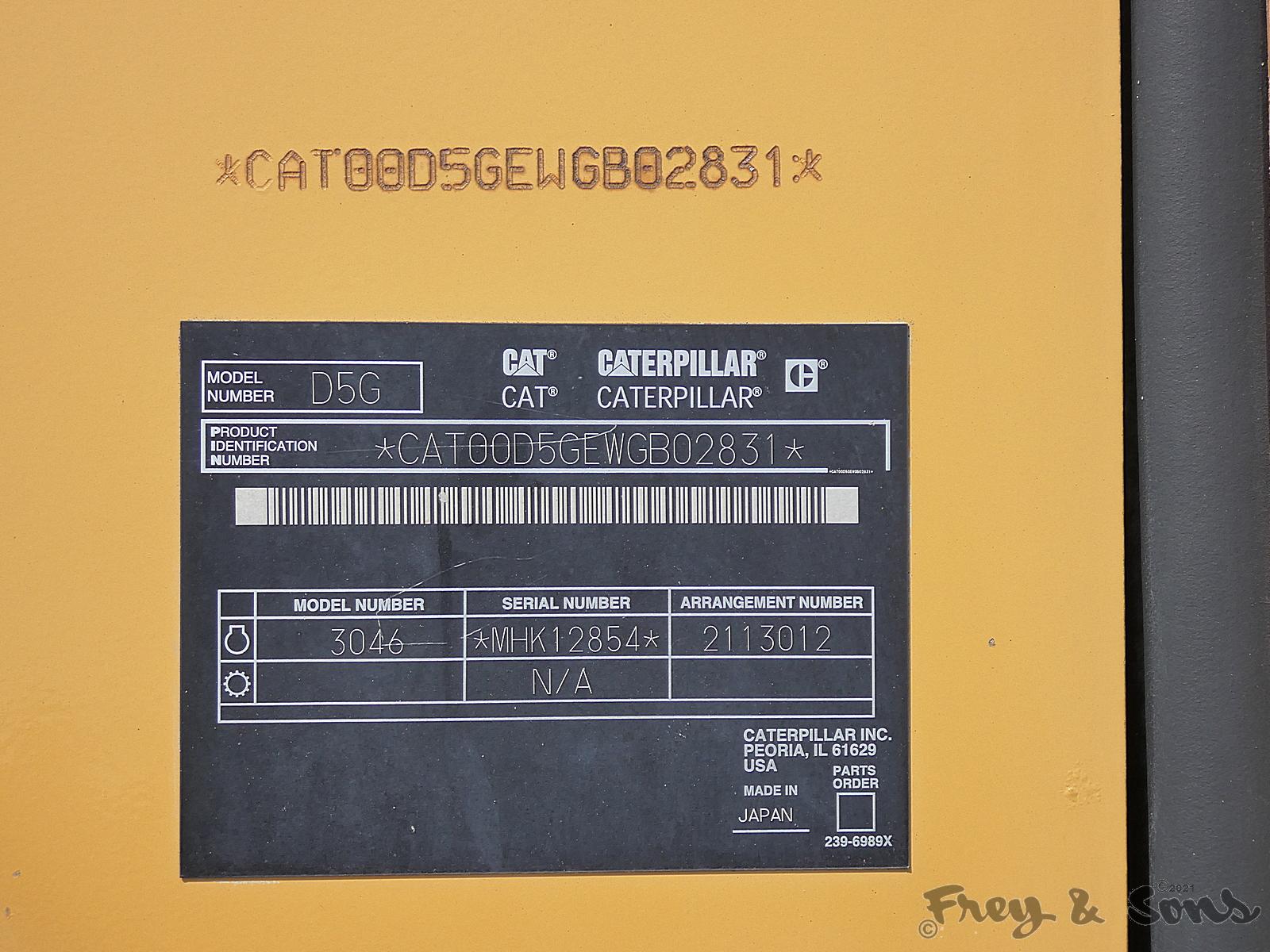 2007 Caterpillar D5G XL Dozer, SN CAT00D5GEWGB02831, ROPS, 6 way blade, Pre