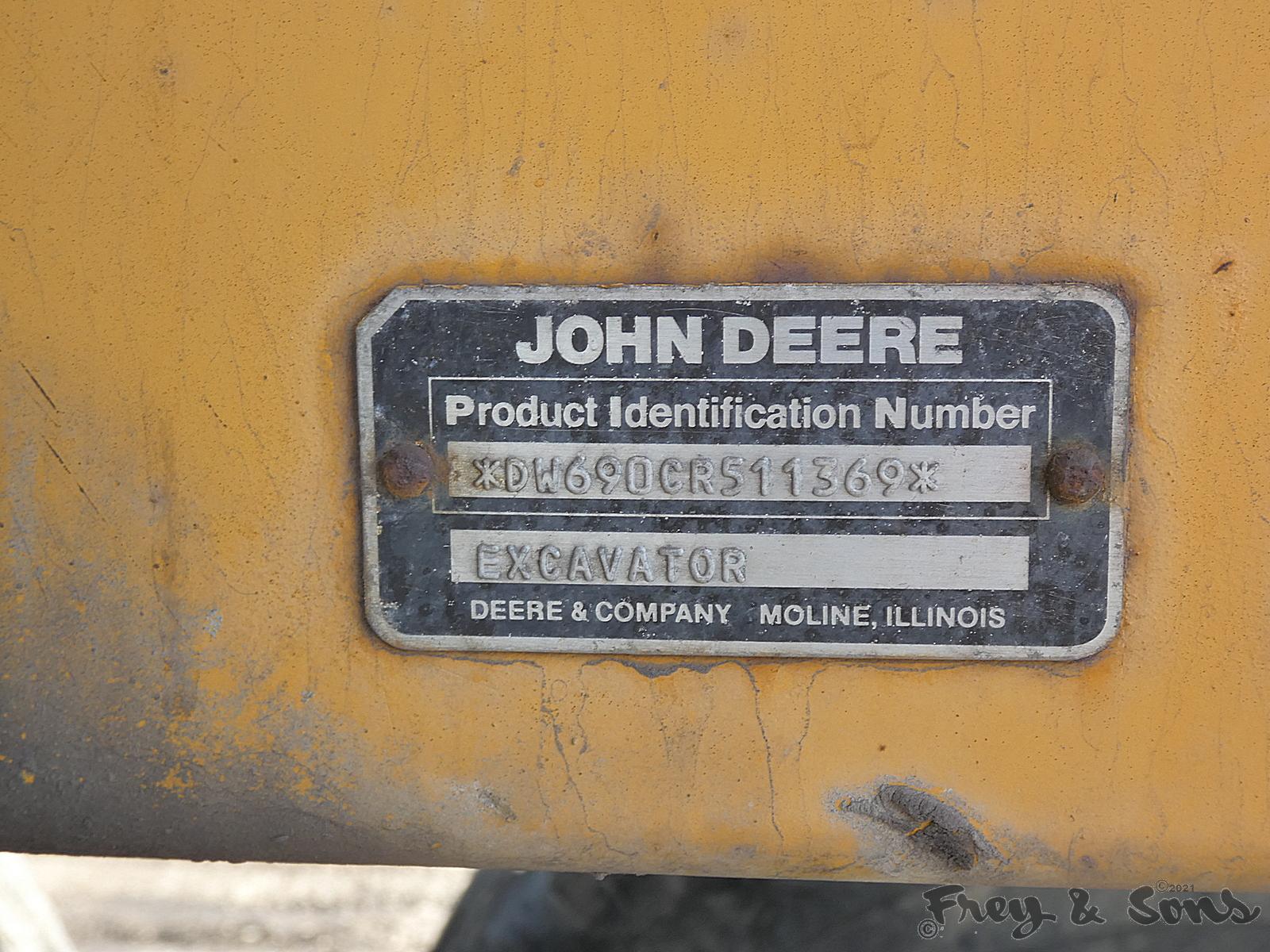 1986 John Deere 690C RT Excavator, SN:511369, Aux. Hyd., QT Bucket, 6 Way B