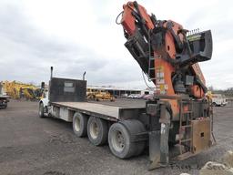 2000 Kenworth T800 Knuckleboom Flatbed Triaxle Truck, SN:1XKDD09X3YJ842556,