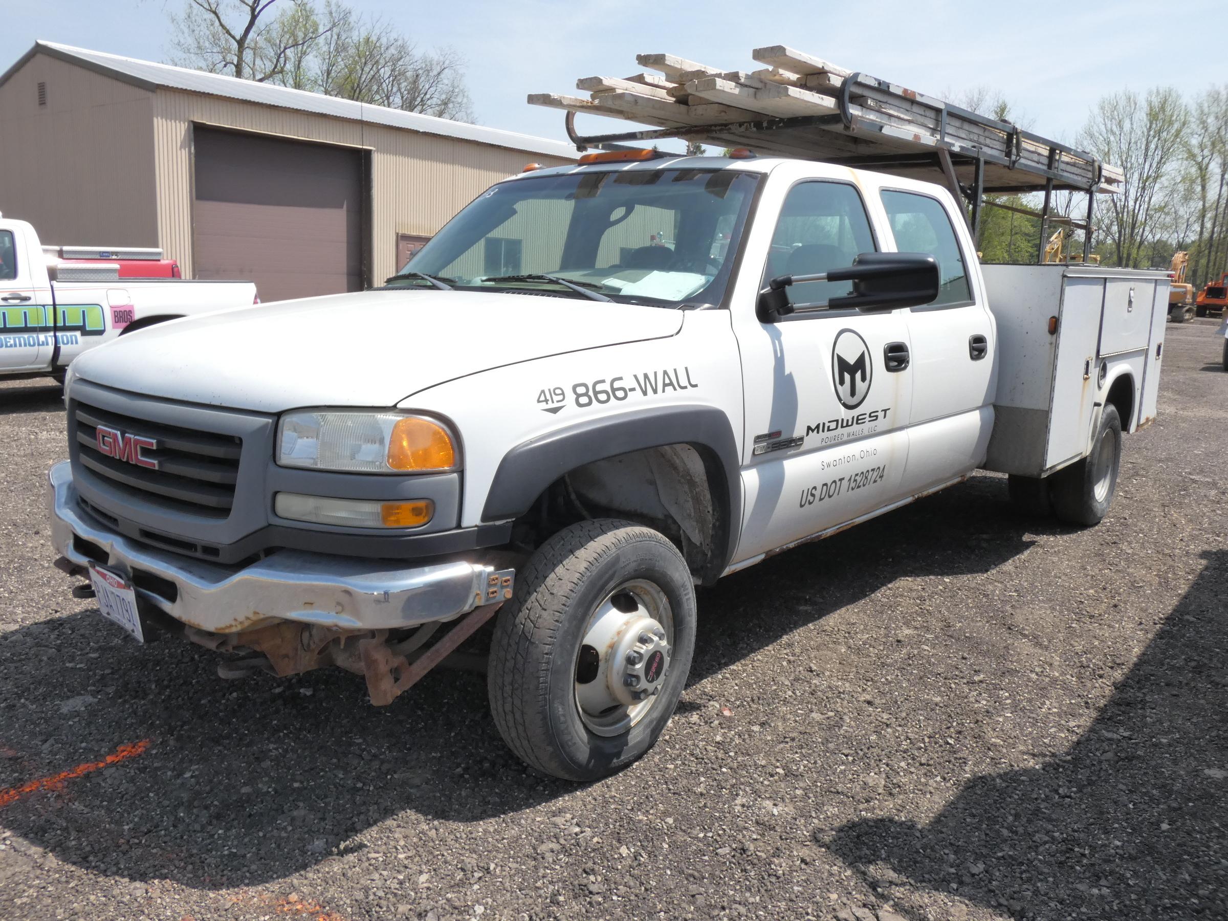 2005 GMC 3500 4x4 Crewcab Mechanics Truck, SN:1GDJK33225F896170, Duaramax,