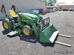 John Deere 2520 Compact Loader Tractor, SN:406156, Diesel, 72'' Mower Deck,