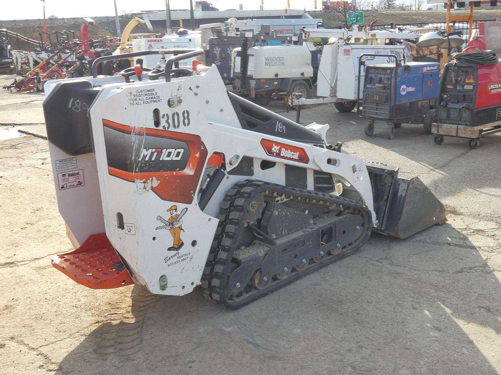 2022 Bobcat MT100 WB Skidloader, SN:B52P18835, Kubota, Aux Hyd, MT QT Bucke