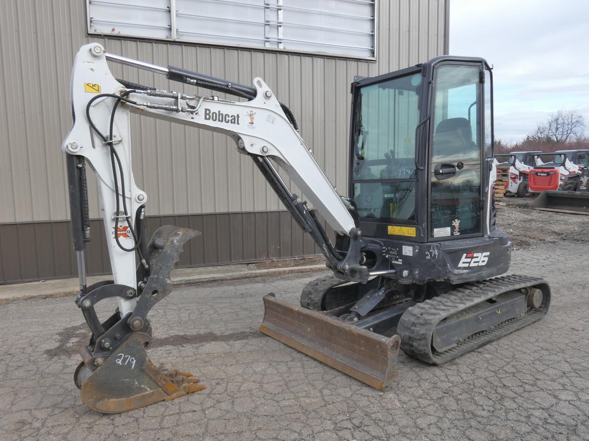 2020 Bobcat E26 Mini Excavator, SN:B4S912495, Kubota Diesel, EROPS w/ Air,