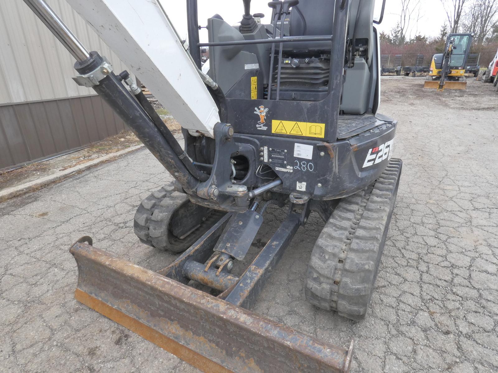 Bobcat E26 Mini Excavator, SN:B45911400, Kubota Diesel, ROPS, Aux. Hyd, QT