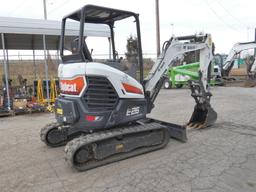 Bobcat E26 Mini Excavator, SN:B45911400, Kubota Diesel, ROPS, Aux. Hyd, QT