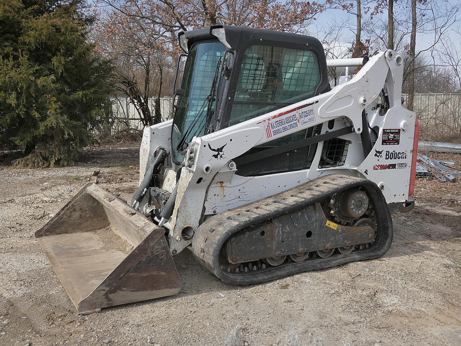 2015 Bobcat T590 Crawler Skidloader, SN:ALJU15813, EROPS, QT GP Bucket, Aux