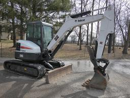 2019 Bobcat E45 Mini Excavator, SN:B2VY14413, EROPS, Aux. Hyd, Thumb, Hyd.