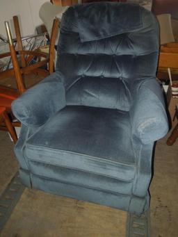 Blue Upholstered Rocker Reclyner Chair