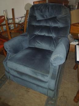 Blue Upholstered Rocker Reclyner Chair
