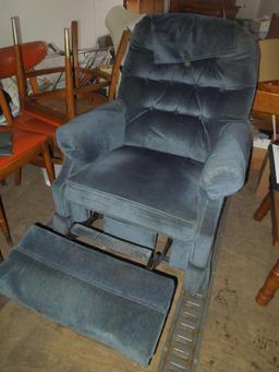 Blue Upholstered Rocker Reclyner Chair