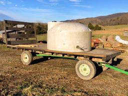 four wheel hay wagons green running gears