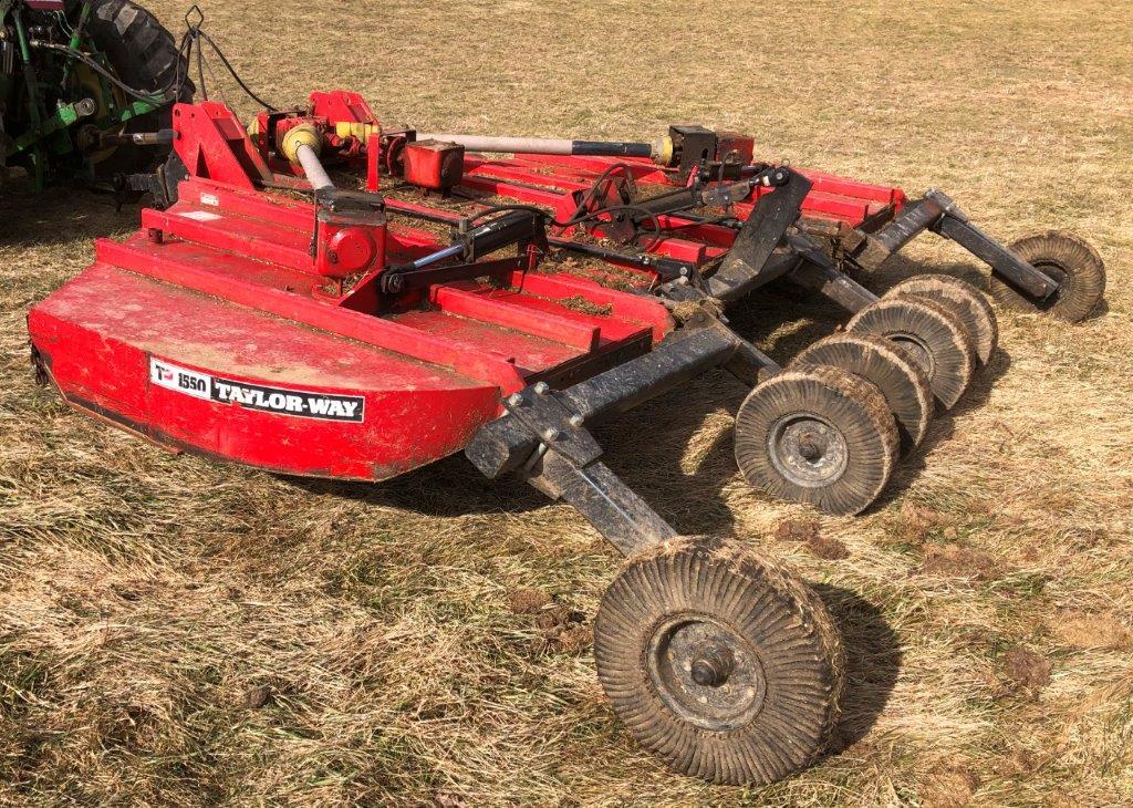 Taylor Way 1550 batwing rotary cutter, 15 foot cut, 540 PTO, nice