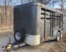 2013 Dalton Livestock Trailer, 6x16, tandem axle, 5,200# axles, 2 inch ball, spare tire