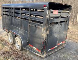 2013 Dalton Livestock Trailer, 6x16, tandem axle, 5,200# axles, 2 inch ball, spare tire