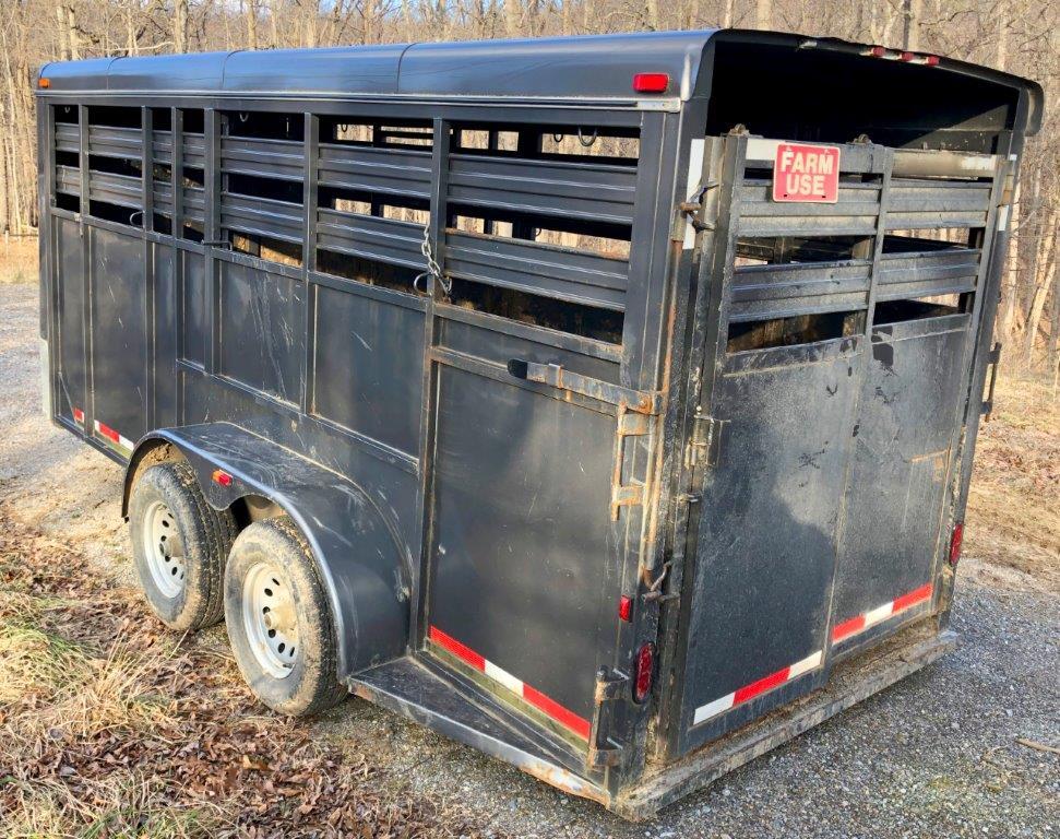 2013 Dalton Livestock Trailer, 6x16, tandem axle, 5,200# axles, 2 inch ball, spare tire