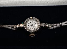 14K WHITE GOLD & DIAMOND HAMILTON WRIST WATCH