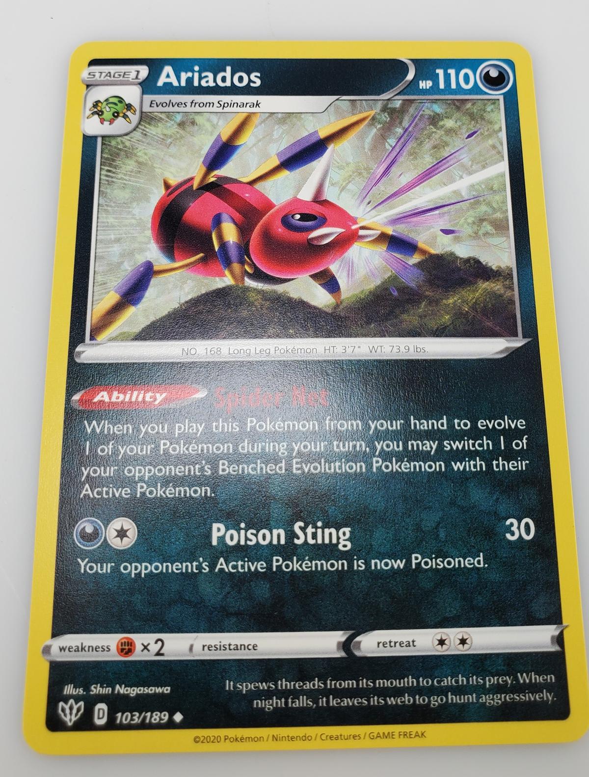 Ariados Stage 1 Pokemon Card