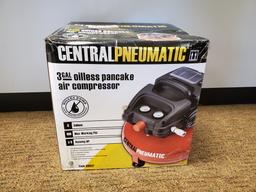 CENTRAL PNEUMATIC 3 GAL AIR COMPRESSOR NEW IN BOX