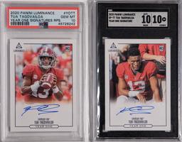 TWO 2020 PANINI LUMINANCE TUA TAGOVAILOA AUTO RC'S (BASE & VARIATION)