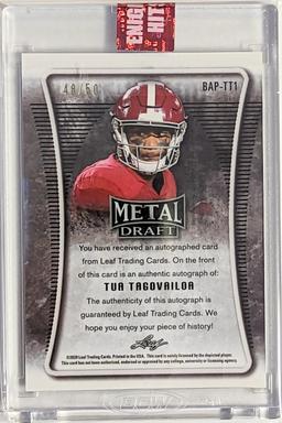 2020 LEAF METAL TUA TAGOVAILOA AUTO ROOKIE CARD