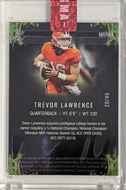 2021 WILD CARD MATTE SSP /40 TREVOR LAWRENCE AUTO ROOKIE CARD