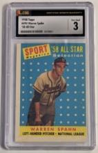 CSG 3 1958 TOPPS WARREN SPAHN HOF CARD