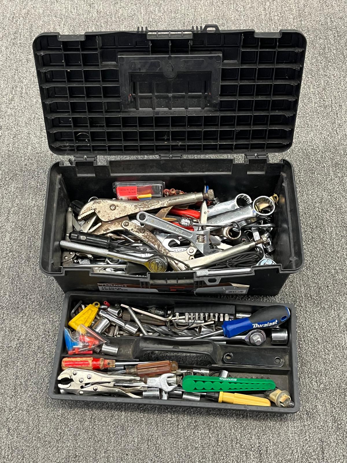 BLACK TOOLBOX WITH TOOLS