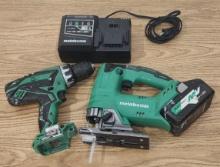 Metabo/Hitachi Drill/Jigsaw Tool Lot with 36/18v Battery/Charger