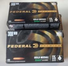 3 Boxes of Federal Gold Medal Sierra Matchking 308 - 175grain Ammo