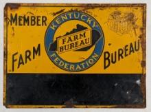 KENTUKY FARM BUREAU VINTAGE METAL SIGN 14"X10"