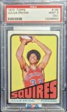 INVESTMENT GRADE PSA MINT 9 (oc) 1972 TOPPS #195 JULIUS "DR. J" ERVING ROOKIE CARD