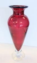 TALL SIGNED ART GLASS VASE