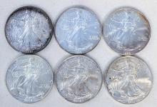 6X AMERICAN SILVER EAGLLE .999 1 OUNCE SILVER COIN