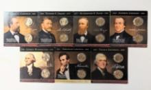 7 X FIRST PRESIDENT $2 COIN SETS ALL ONE MONEY