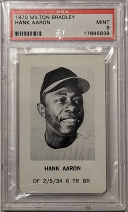 PSA MINT 9 GRADED 1970  MILTON BRADLEY HANK AARON CARD