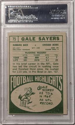 INVESTMENT GRADE 1968 TOPPS #75 GALE SAYERS CARD GRADED AS PSA 8 (oc) NM-MINT