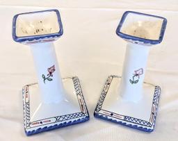 TIFFANY & CO. HAND MADE & PAINTED CANDLESTICKS