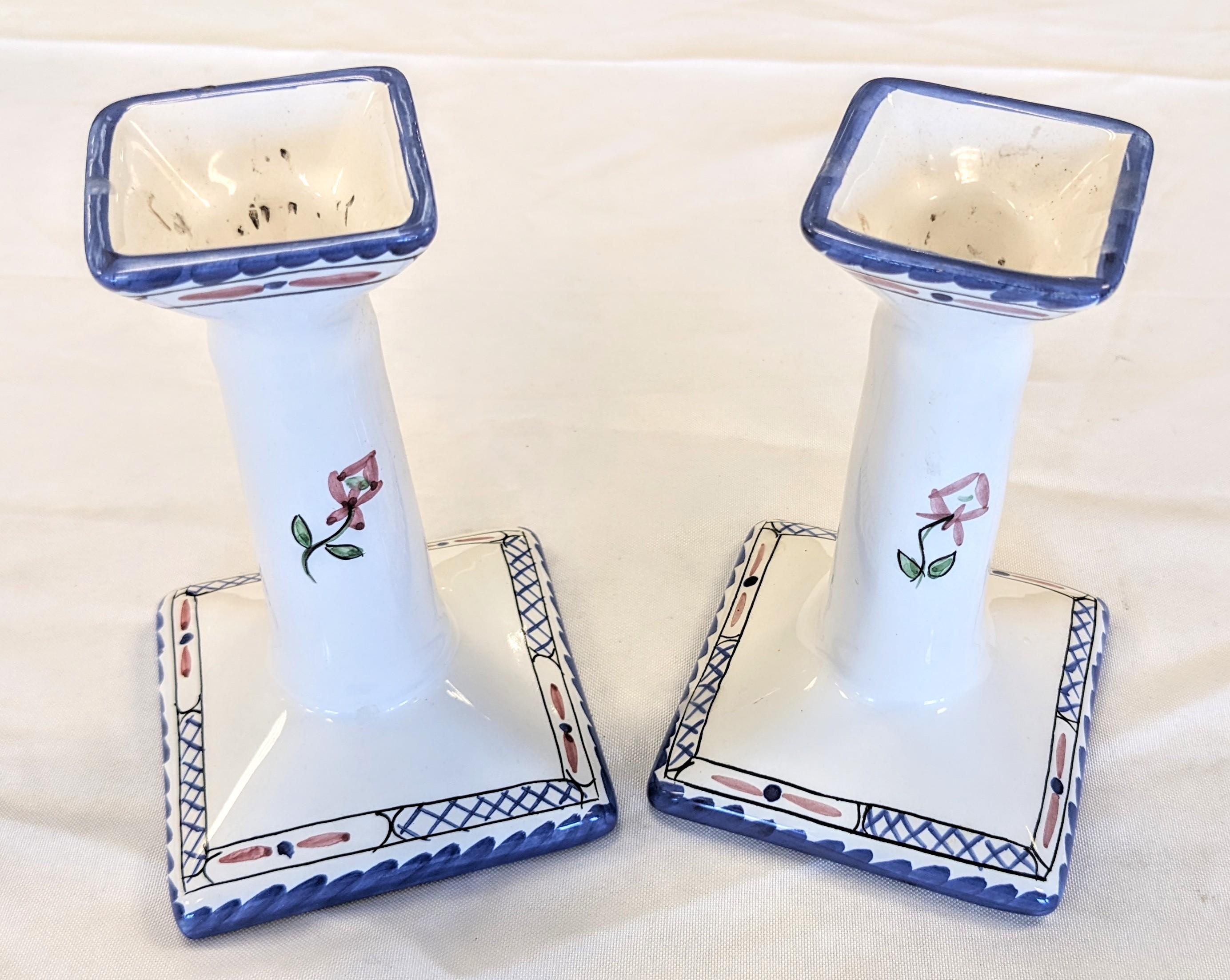 TIFFANY & CO. HAND MADE & PAINTED CANDLESTICKS